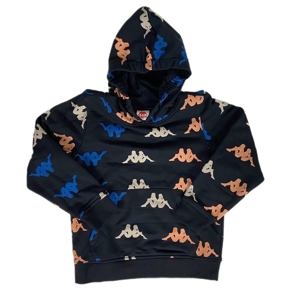 NWT | Kappa Kids' Authentic Sneek Print Hoodie Size 8Y in Black-Orange-Blue - Picture 11 of 11